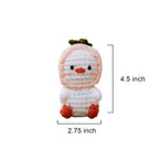 Handmade Crochet Chick Plushie with Peach Fruit Hat