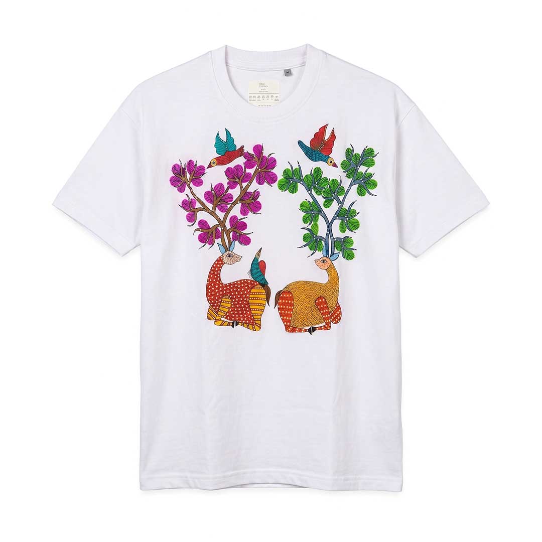 Hand Painted Deer & Tree Antler Tee