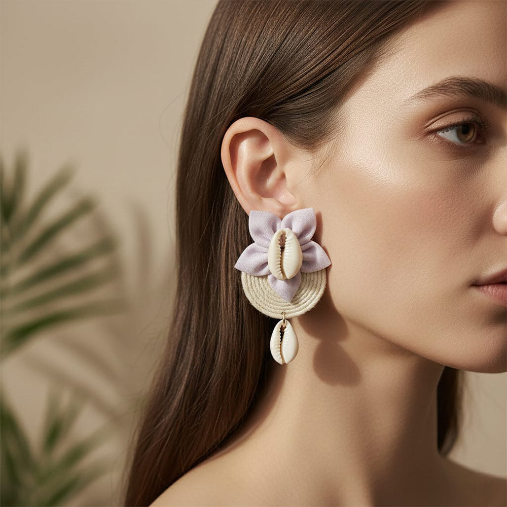 Shell Flower Earrings – Handmade Boho Jewelry