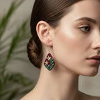 Maroon Floral Danglers