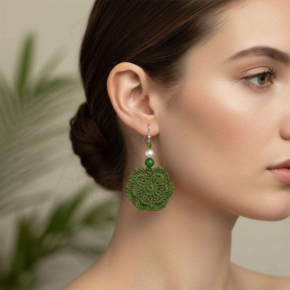 Emerald Floral Earrings