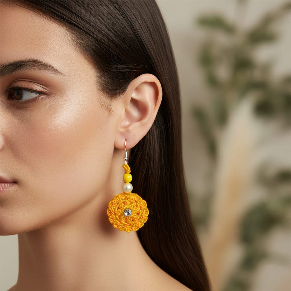 Sunburst Crochet Earrings