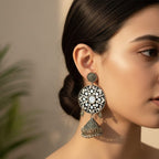 Chandni Noir Artisan Mirror Earrings
