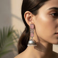 Desi Delight Rajasthani Pink Gemstone & Pearl Earrings