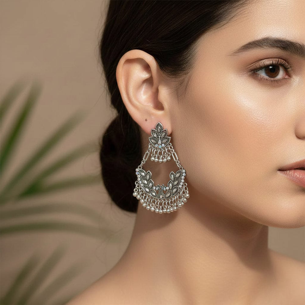 Silver Splendor Peacock Paradise Earrings