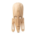 Hand-Carved Gamari Wood Elongated Mask with Large Earlobes