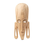 Hand-Carved Gamari Wood Elongated Mask with Large Earlobes