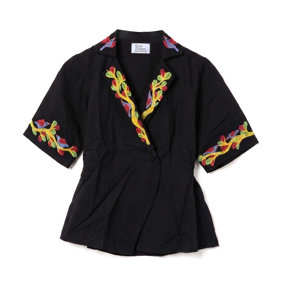 Black Gond Art Hand-Painted Short Sleeve Jacket