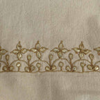Gota Patti-Embroidered Canvas Travel Pouch with Floral Vine