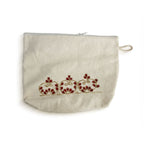 Gota Patti-Embroidered Canvas Travel Pouch - Floral Design