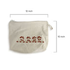 Gota Patti-Embroidered Floral Canvas Travel Pouch