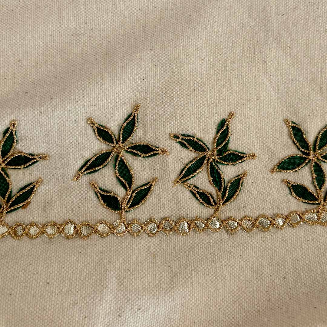 Gota Patti-Embroidered Floral Travel Pouch