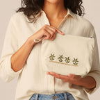 Gota Patti-Embroidered Floral Travel Pouch