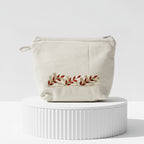 Gota Patti-Embroidered Canvas Travel Pouch with Floral Detail