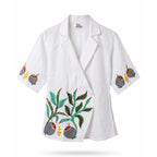 Artisanal Gond Art White Cotton Jacket