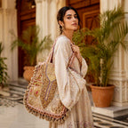 Vintage Kasida Kari Embroidered Patchwork Bag with Tassels