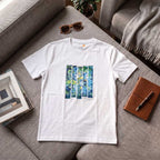 Back view of Finch branded white cotton t-shirt
