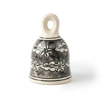 Assorted Hand-Painted Blue Pottery Bell Set of 5