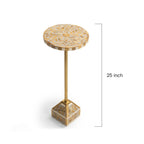 Handcrafted Floral Inlay Pedestal Accent Table