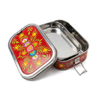 Crimson Garden Hand Painted Stainless Steel Tiffin Box