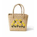 Yellow Sunshine Bloom Embroidered Kauna Grass Handbag