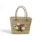 Wildflower Meadow Embroidered Kauna Grass Tote Bag