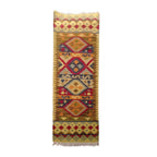 Decorative rug with geometric pattern on a white background