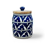 Hand-Painted Assorted Arched Pattern Ceramic Jar with Wood Lid Set
