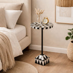 Geometric Harlequin Inlay Accent Table