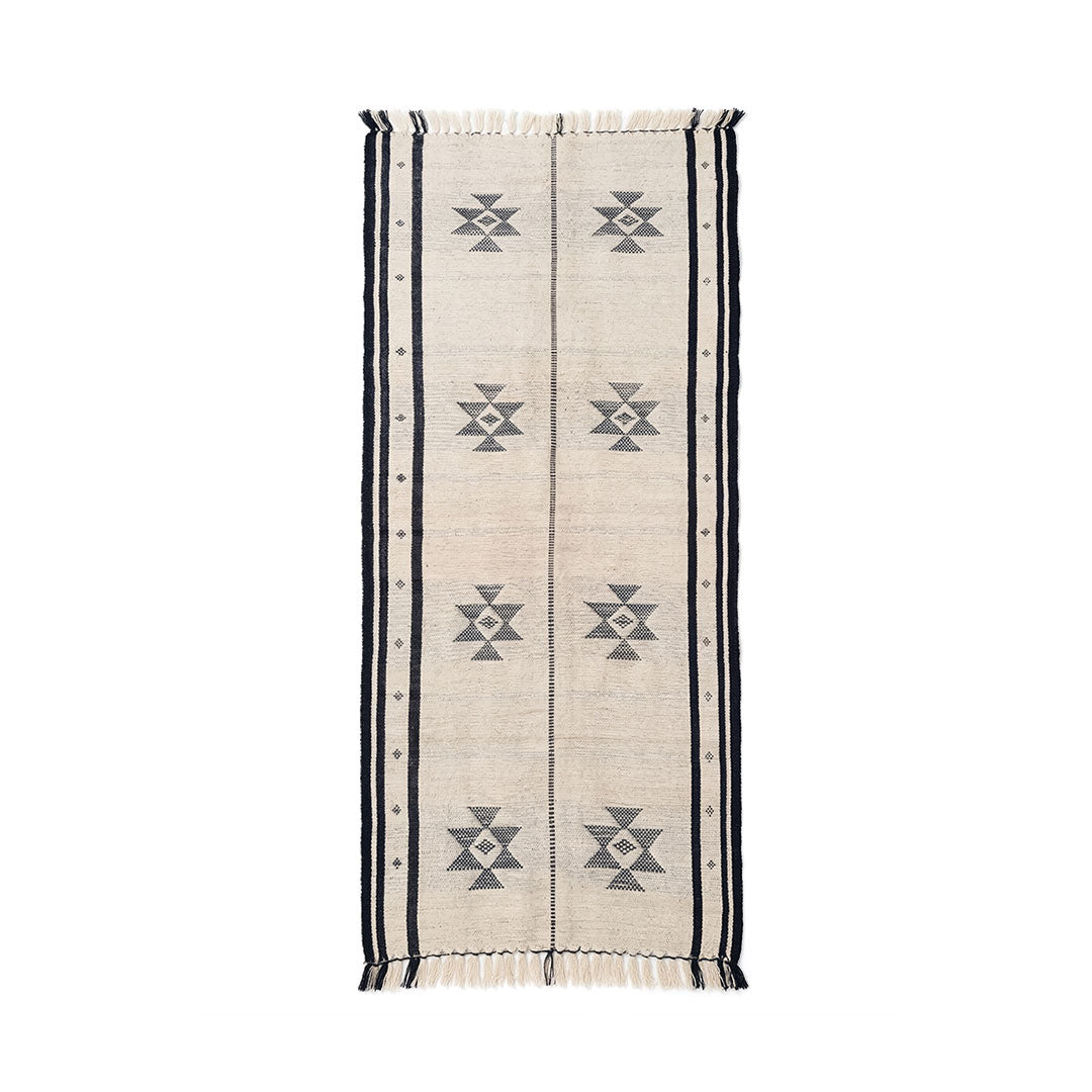 Hand-Woven Dhokra Weaving Tribal Geometric Cream Runner