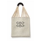 Dhokra Weaving Geometric Woven Tote Bag 