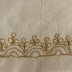 Gota Patti-Embroidered Canvas Travel Pouch - Gold Floral Motif