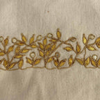 Gota Patti-Embroidered Gold Leaf Canvas Travel Pouch