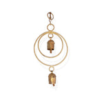 Double Ring Gold Hanging Garden Bells with Rustic Finish