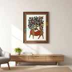 Traditional Gond Art Deer and Birds Painting on Paper