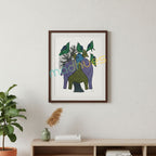 Gond Art Elephant and Birds - Hand-Painted Tribal Artwork