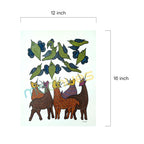 Gond Art Hand-Painted Birds and Deer Folk Art on Paper