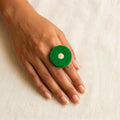 Handmade Green Jute Mirror Ring