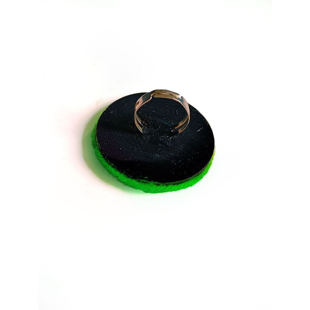 Handmade Green Jute Mirror Ring