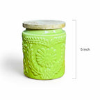 Handcrafted Assorted Embossed Floral Ceramic Jar Set