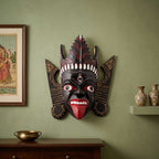 Gamari Wood Hand-Carved Fierce Goddess Kali Mask
