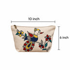 Product lifestyle view of the artisan cotton pouch for storage.