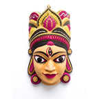 Hand-Painted Gamari Wood Divine Goddess Wall Mask