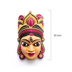 Hand-Painted Gamari Wood Divine Goddess Wall Mask