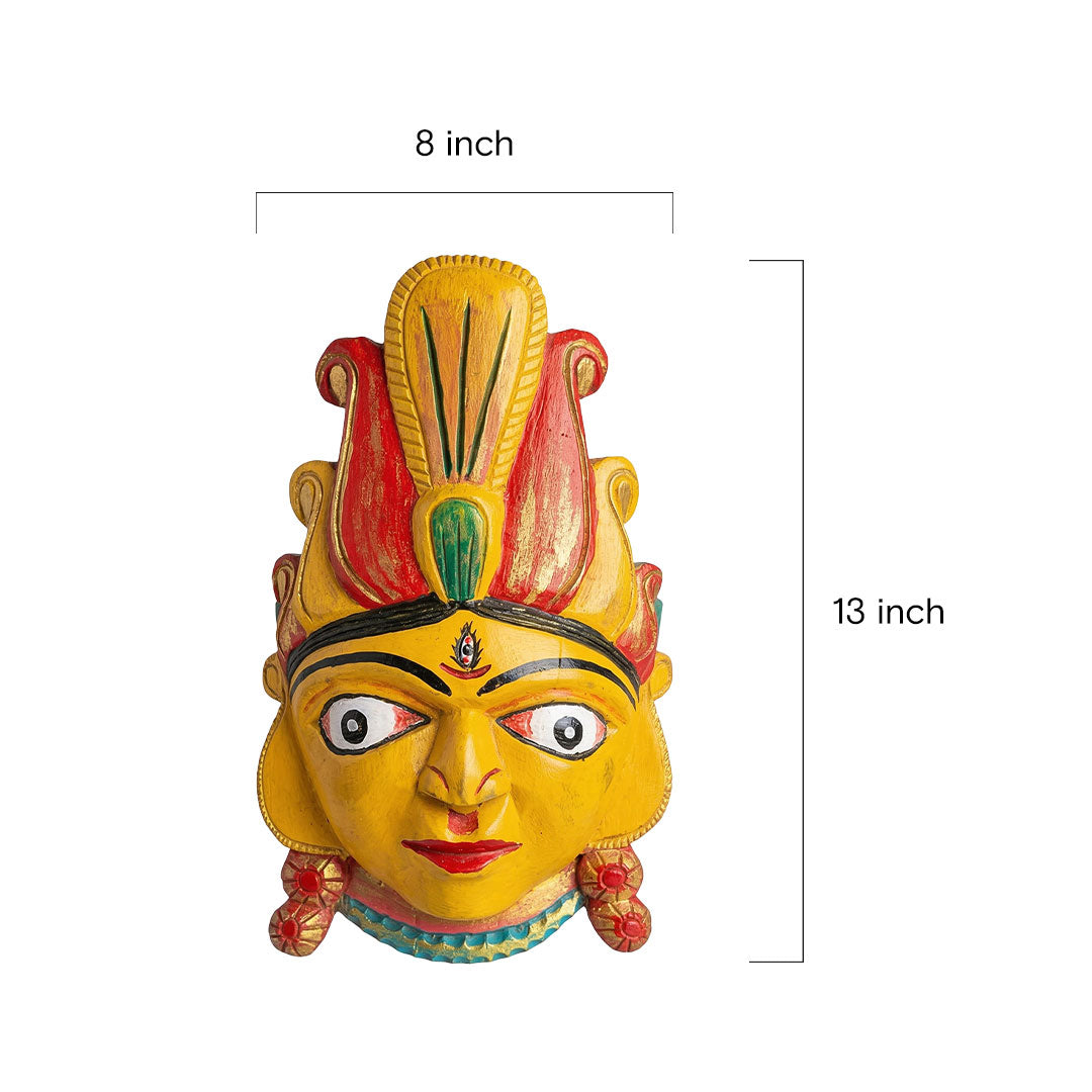 mask with dimensions on a white background