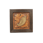Handcrafted Decorative Stone Painting Wall Art with Gold Shankh Motif - hero front view