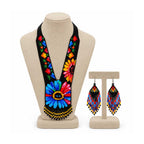 Rear view of the handcrafted beaded necklace showing the closure mechanism.