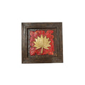 Handcrafted Lotus Stone Painting Wall Decor with Traditional Gold Embossed Symbols - hero front view