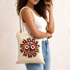 Lord Jagannath Puri Art Handmade Canvas Tote Bag