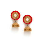 Handcrafted Jute Bell Earrings with Mirror - Madhues